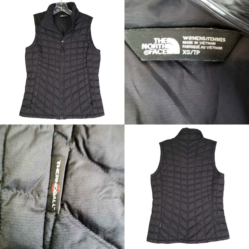 The North Face Womens XS Thermoball Black Puffer Vest Hiking Outdoor Preppy
